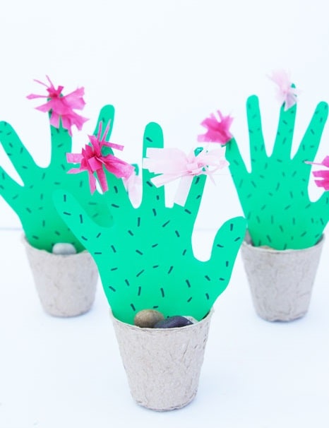 Handprint Cactus - Preschooler Crafts for Mother's Day