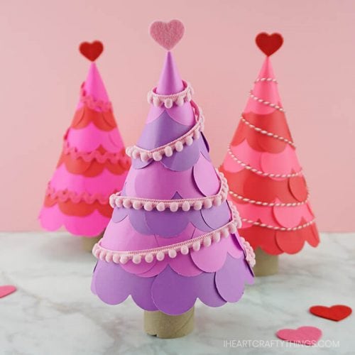 Heart Tree Paper Craft - February crafts for kids - Valentines ideas for kids