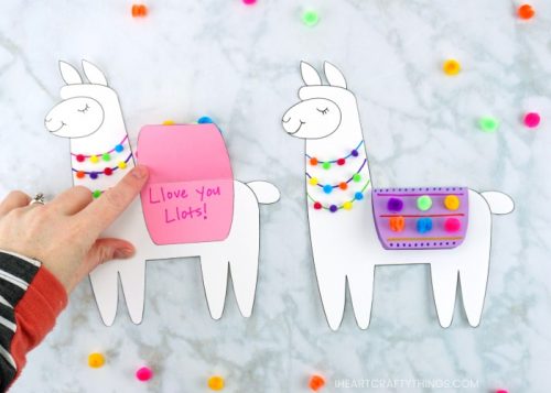 Llama Valentine Craft for Kids