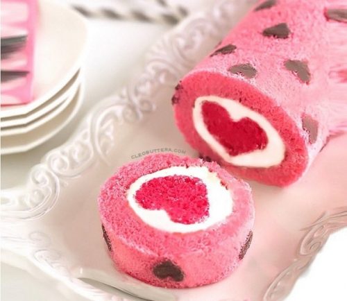 Love is All Around Cake Roll - Valentine's Day Dessert Recipes