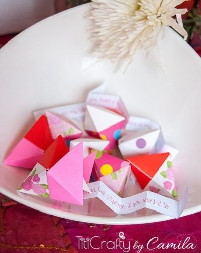 Origami Fortune Cookie for Valentine’s Day