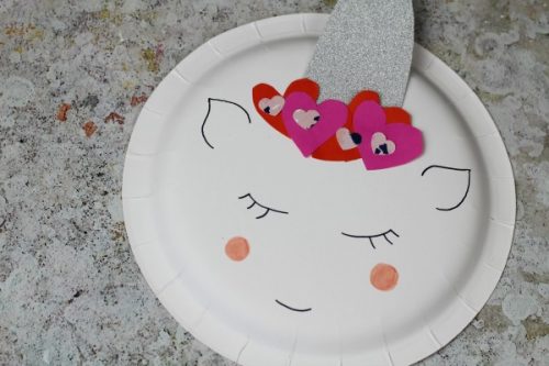 Unicorn Paper Plate Valentines Craft - Valentine's Day Crafts for Kids