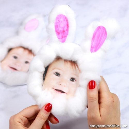 Cotton Ball Bunny Easter Card DIY - DIY Easter Crafts and Gifts