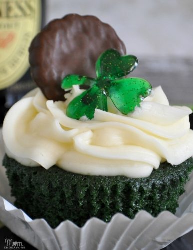 Guinness & Irish Cream Green Velvet Cupcakes - St. Patrick's Day Dessert Recipes
