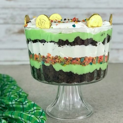 Rainbow Layered Trifle Dessert Recipe for St. Patrick's Day