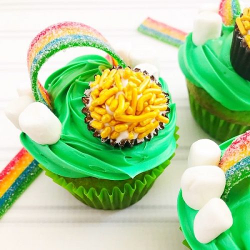 St. Patrick’s Day Cupcakes with a Pot of Gold - St. Patrick's Day Desserts - Irish Recipes
