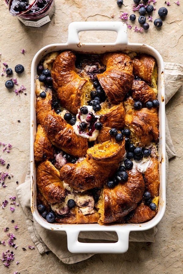 Berry and Cream Cheese Croissant French Toast Bake