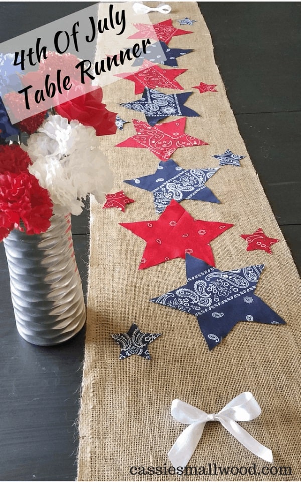 DIY No Sew 4th Of July Table Runner – Burlap With Stars