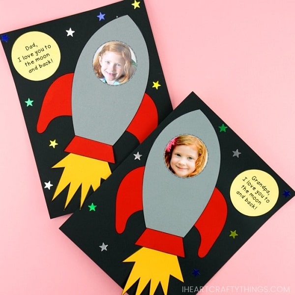 Easy Rocket Ship Father’s Day Craft Idea - Simple Father's Day Craft for Preschoolers