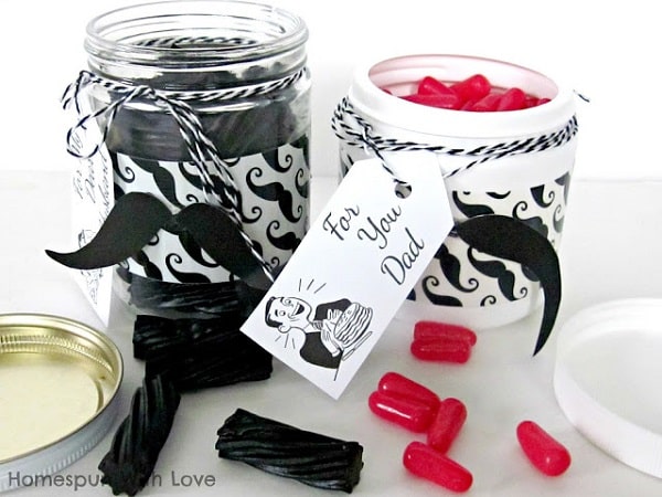 Mustache Candy Container