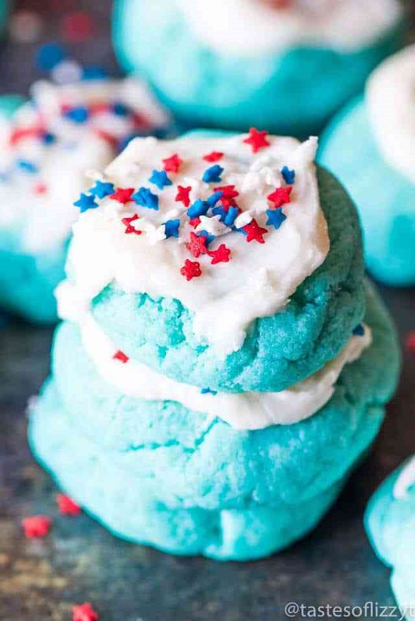 Patriotic Cake Mix Jello Cookies