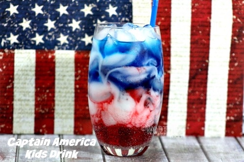 Captain America Kids Drink - 4th of July Drinks for Kids