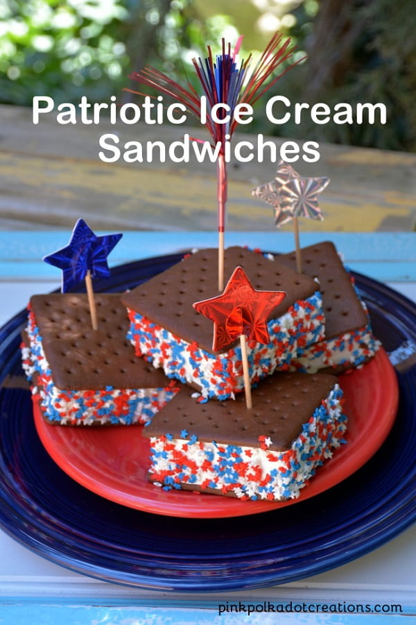Patriotic Ice Cream Sandwiches Squares