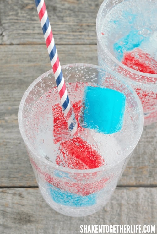 Red, White & Blue Jell-O Ice Cubes